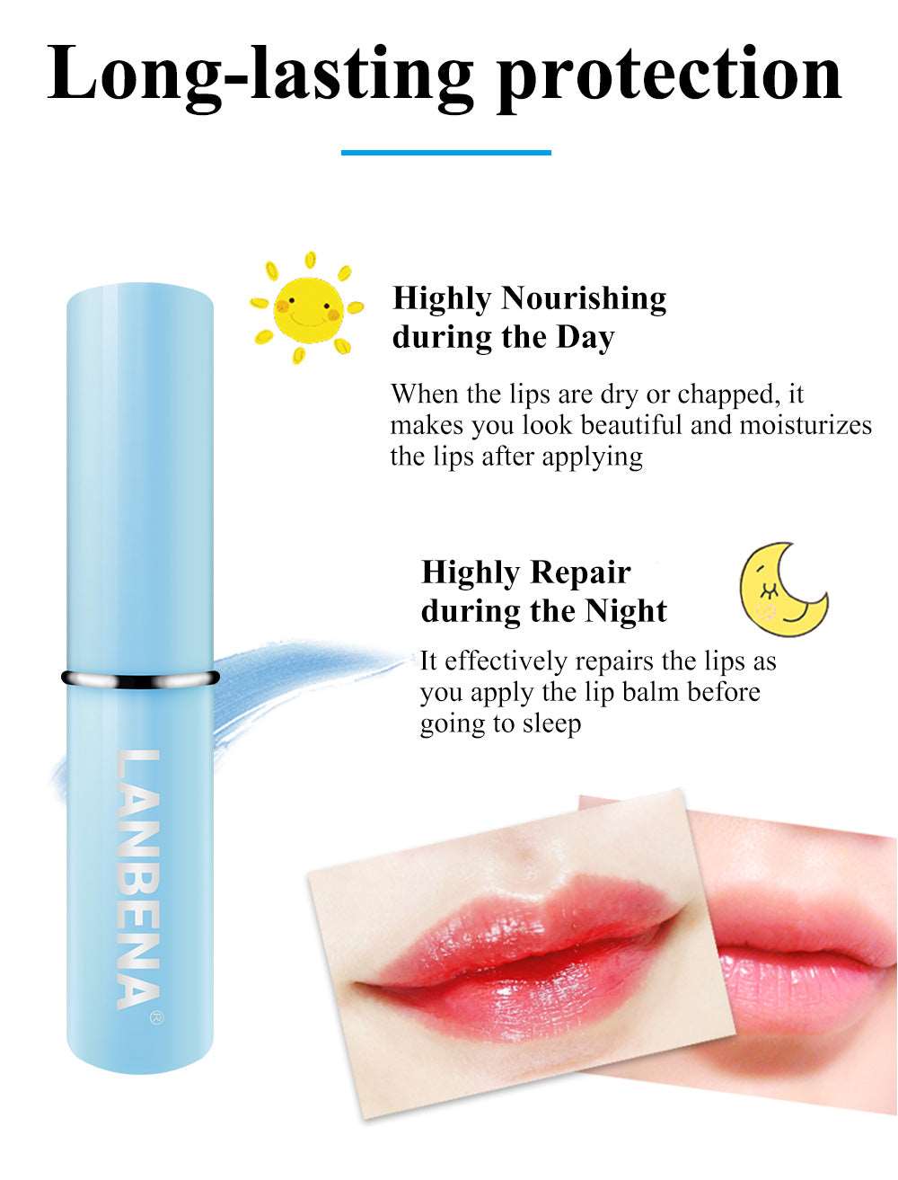 Hyaluronic Acid Long-lasting Nourishing Lip Balm and Lip Plumper