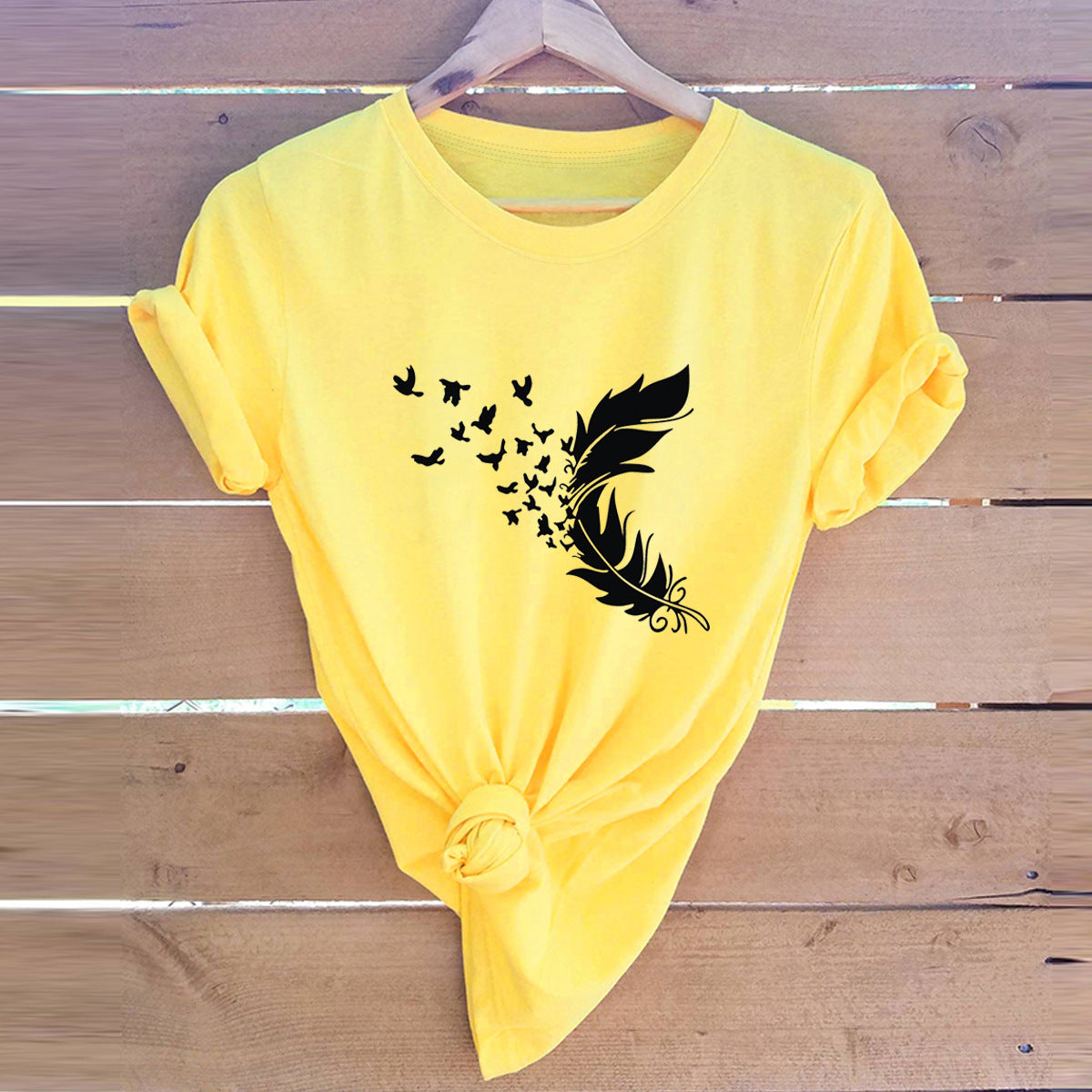 New Feather Print T-Shirt