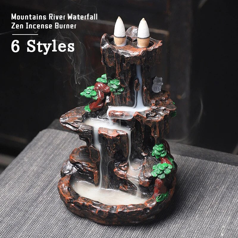 Mountains River Waterfall Backflow Incense Burner