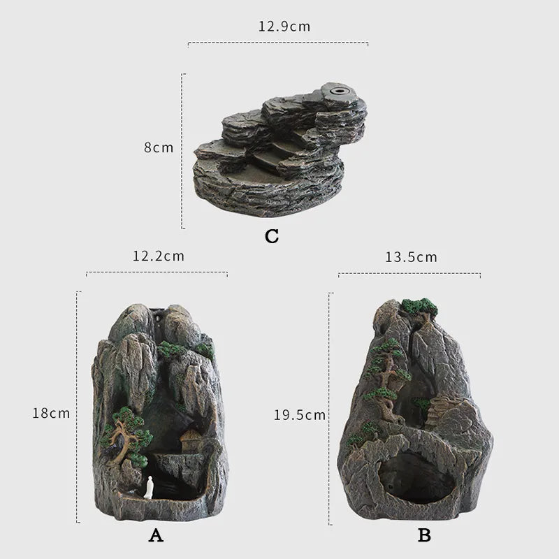Mountains River Waterfall Backflow Incense Burner