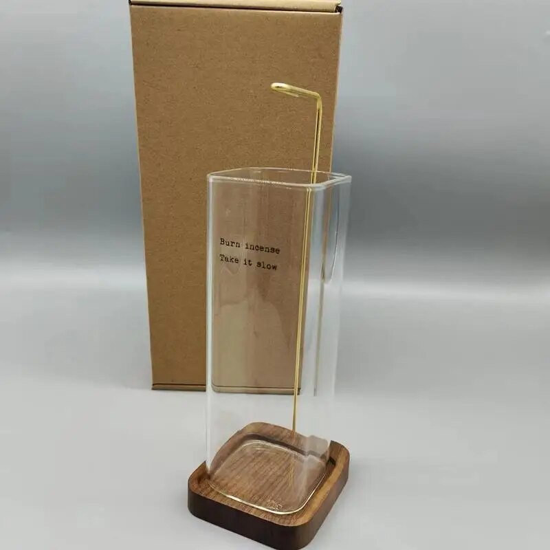 Insence-Stick Holder Dustproof Modern Incense Stick Burner Glass