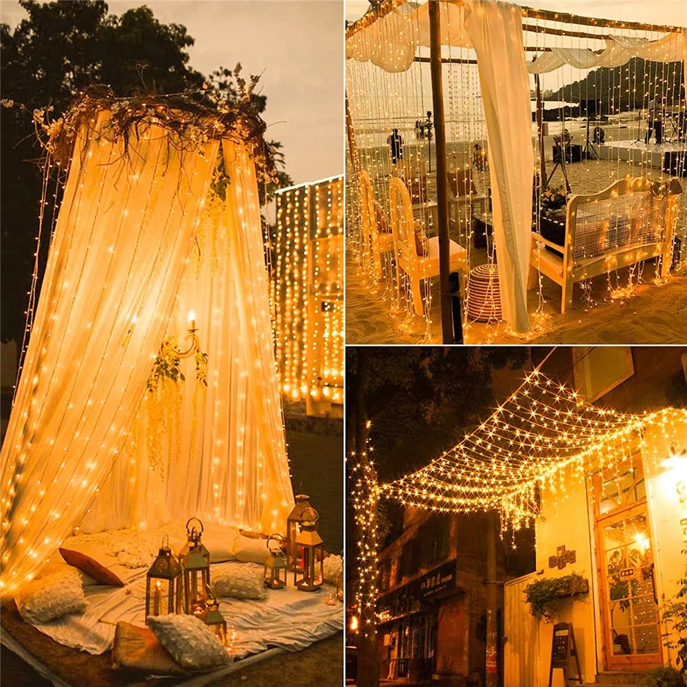 Solar Curtain Light LED Outdoor Waterproof Garland