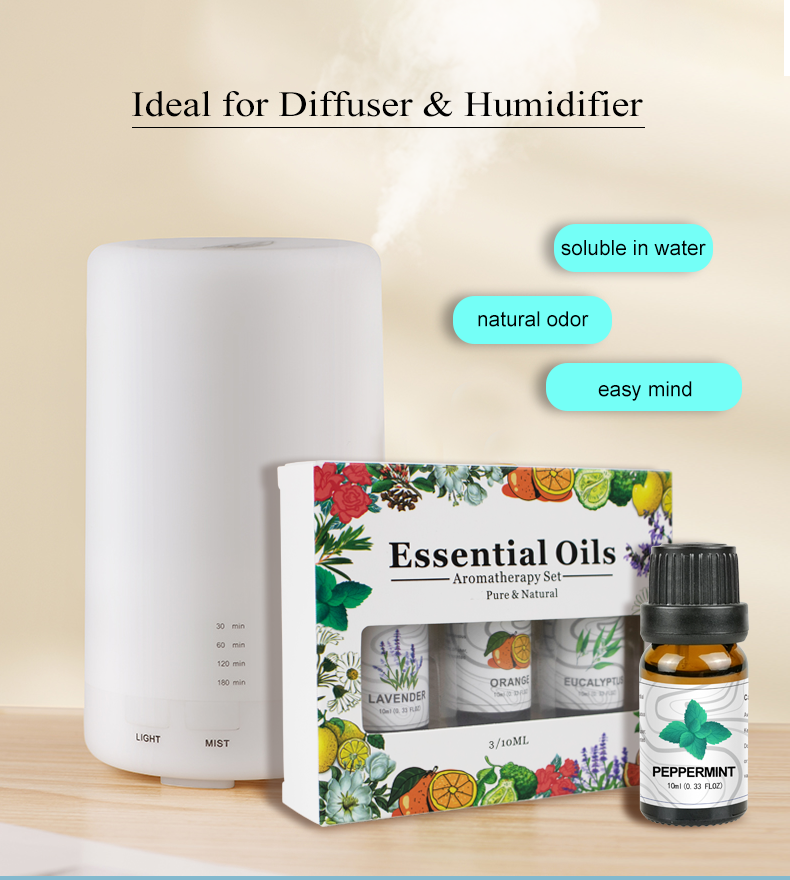 3 Pack - Aromatherapy Essential Oils Gift Set For Humidifiers & Oil Diffuser Mist