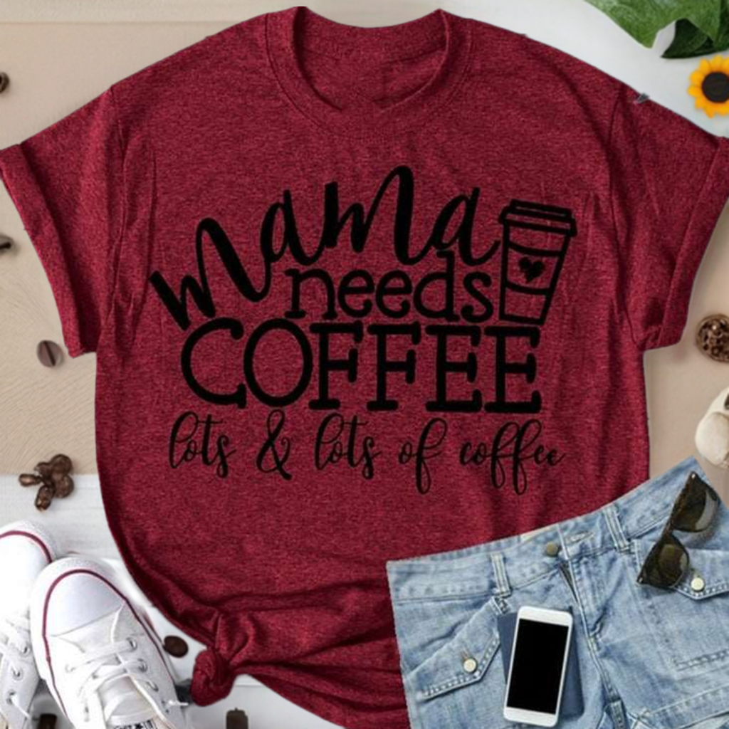 "Mama needs coffee" Short Sleeve T-shirt