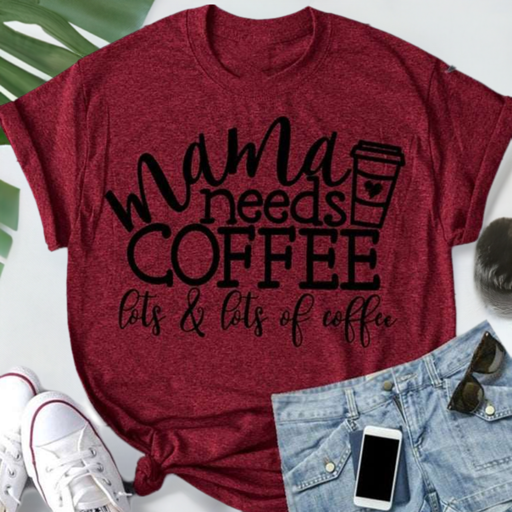 "Mama needs coffee" Short Sleeve T-shirt