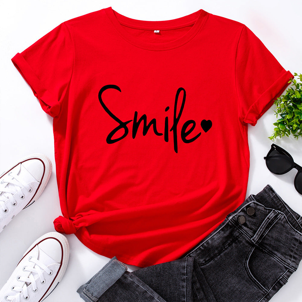Loose Round Neck T-shirt Women