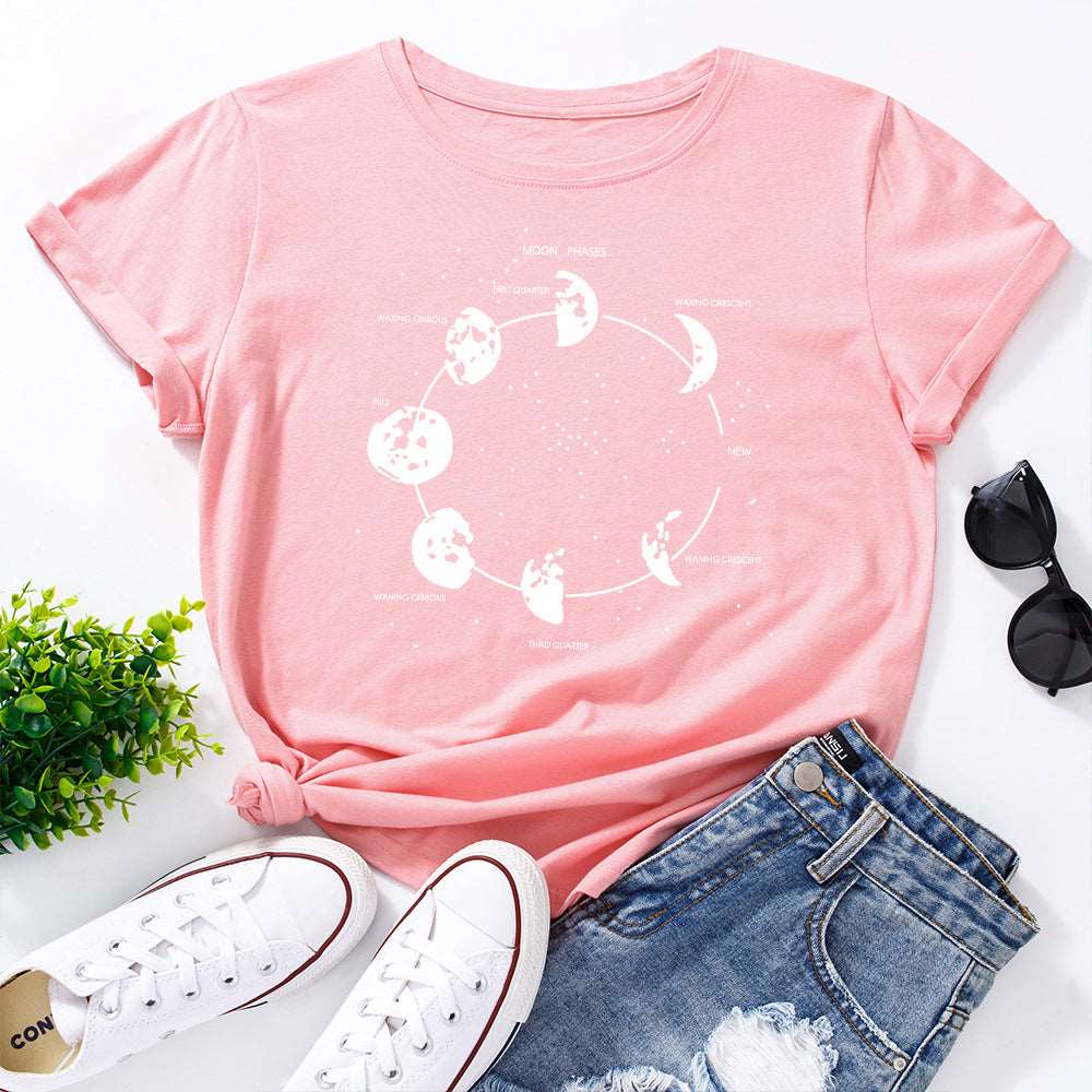 Cosmic Round Neck Short Sleeve T-Shirt Women
