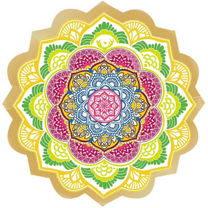 Polygon Printing Tassel Round Yoga Mat