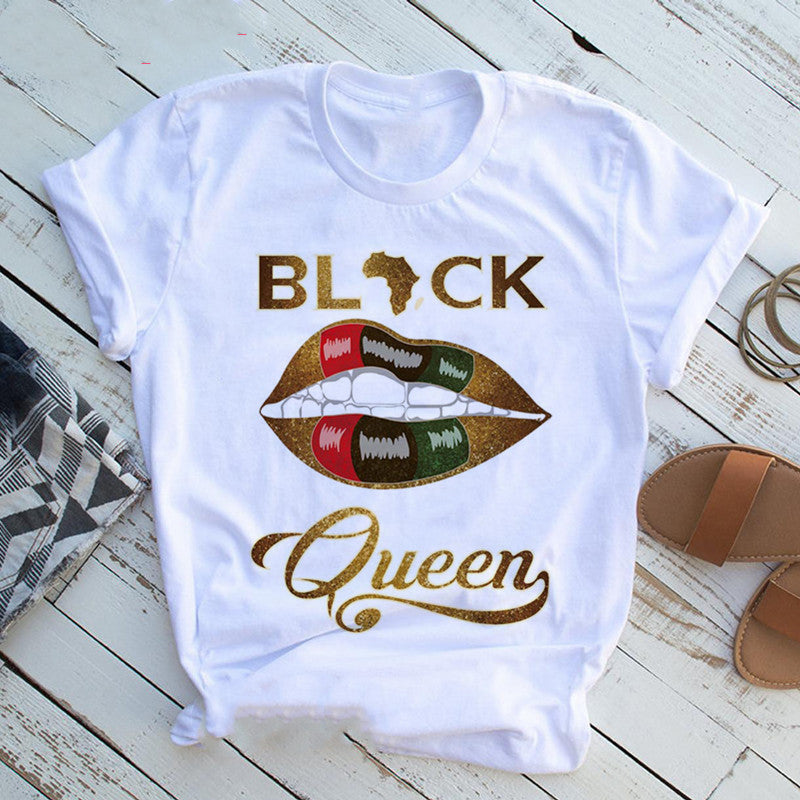 T shirt Girl Black Queen