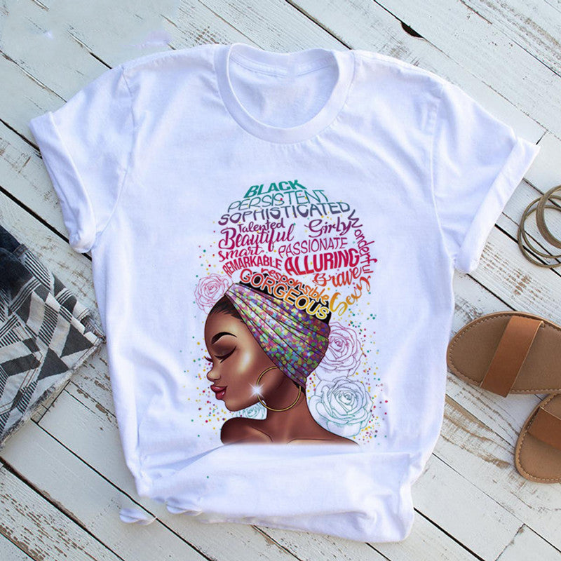 T shirt Girl Black Queen