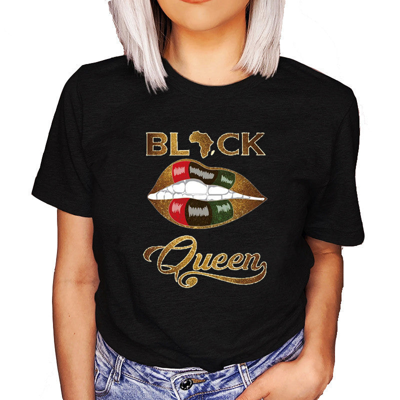 T shirt Girl Black Queen