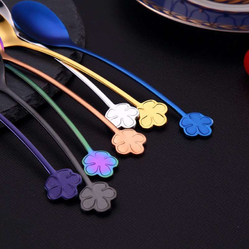 304 Stainless Steel Spoon Gold Plated Dessert Spoon Coffee Stir Spoon Stainless Steel Ice Bar Spoon