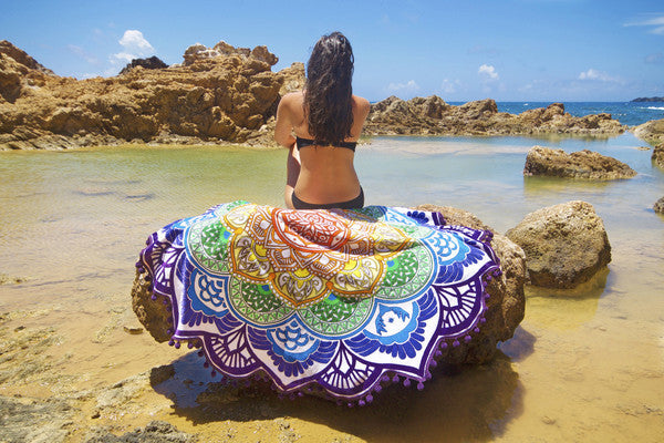 Polygon Printing Tassel Round Yoga Mat