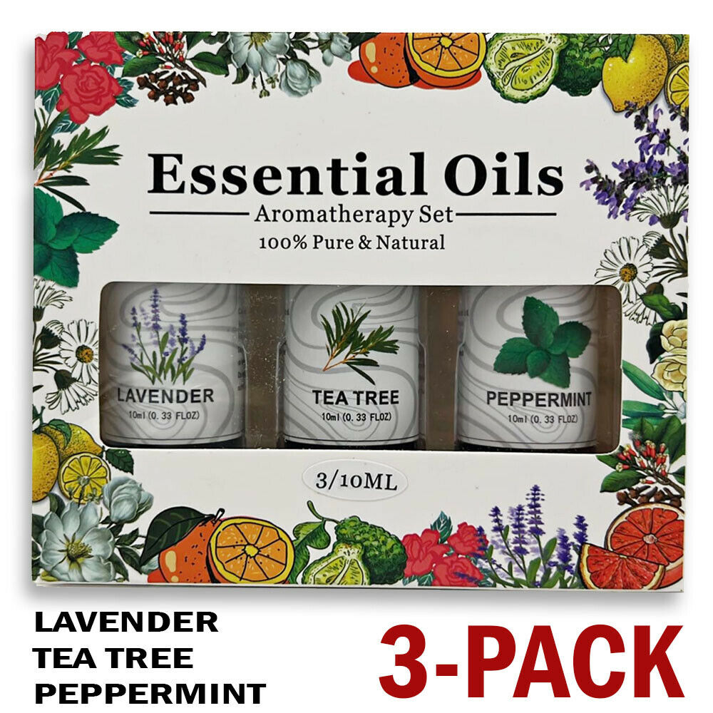3 Pack - Aromatherapy Essential Oils Gift Set For Humidifiers & Oil Diffuser Mist