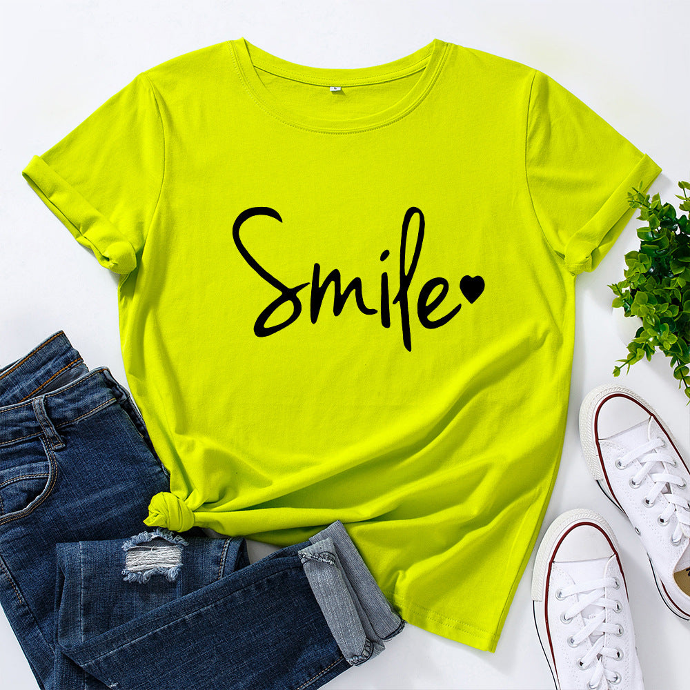 Loose Round Neck T-shirt Women