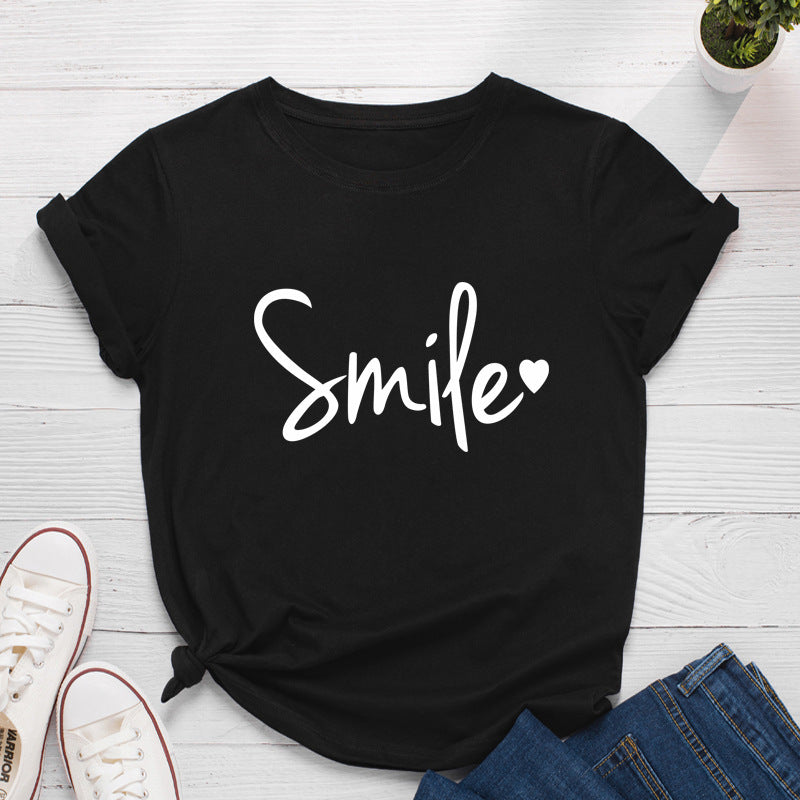 Loose Round Neck T-shirt Women