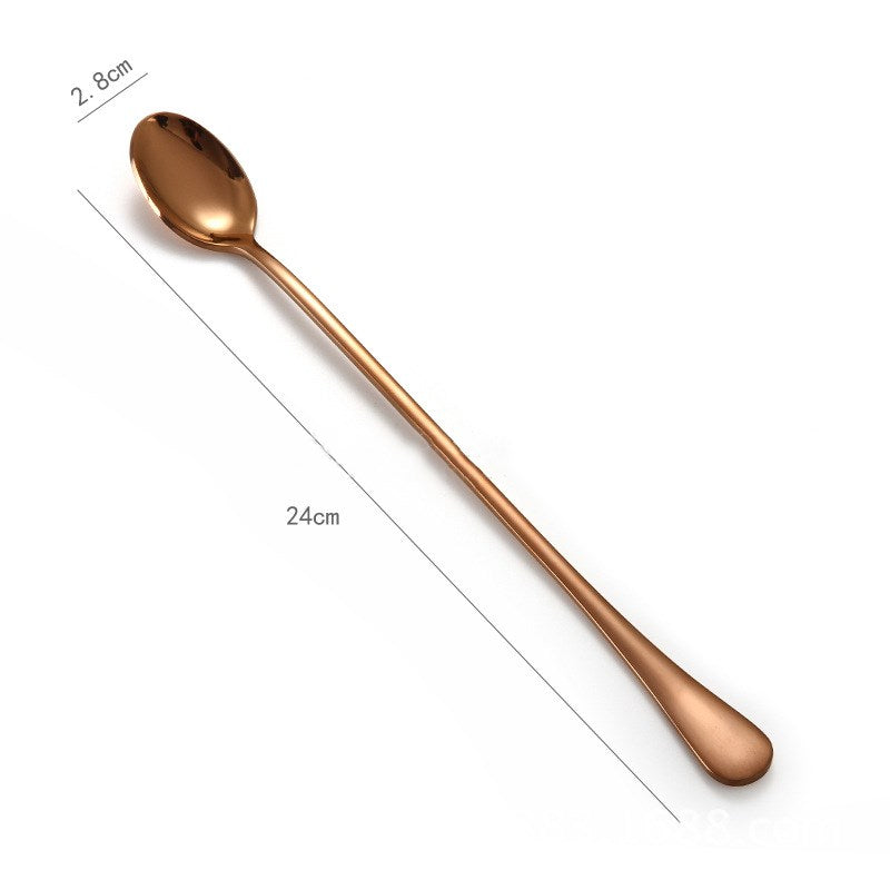 Lengthened gold-plated stirring spoon stirring rod