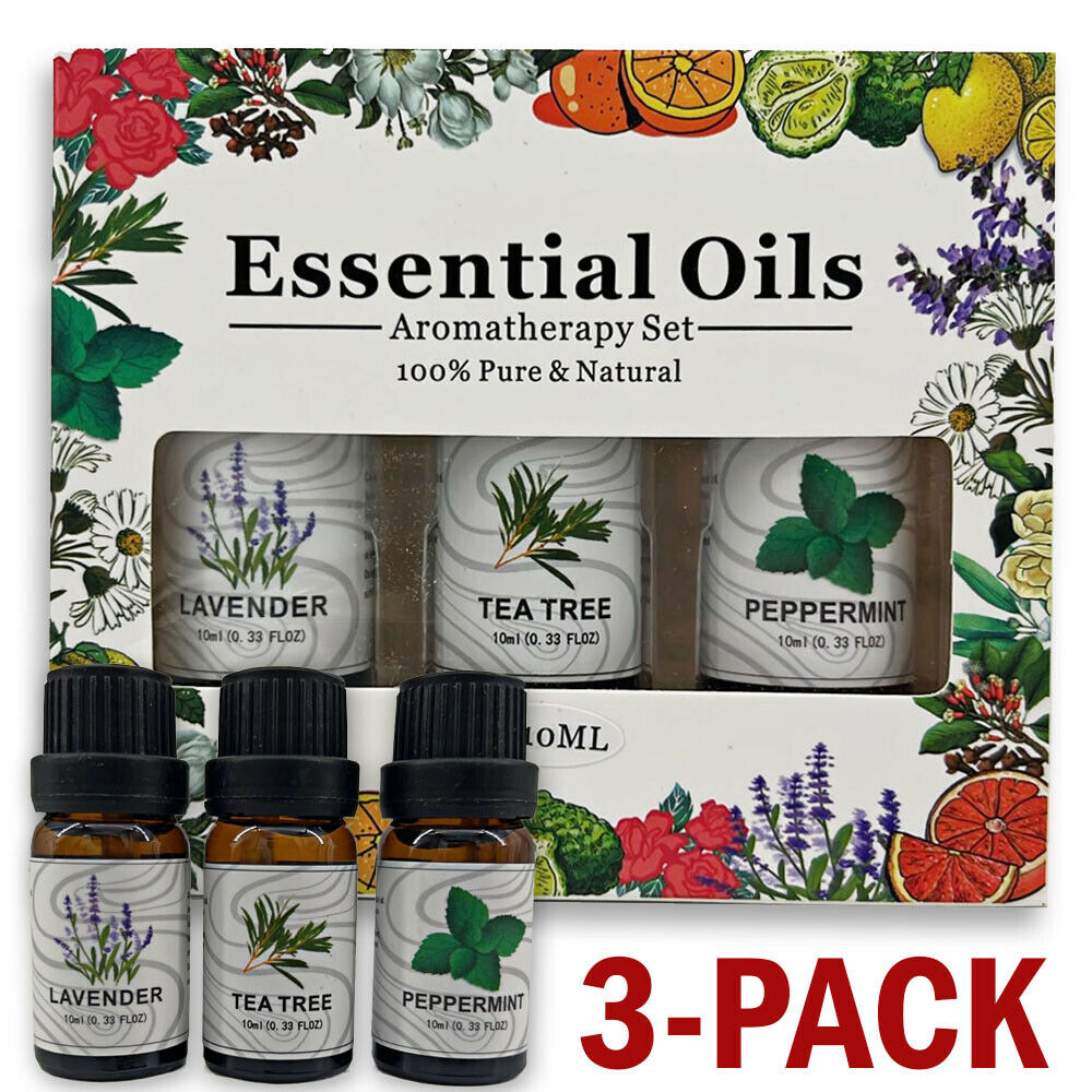 3 Pack - Aromatherapy Essential Oils Gift Set For Humidifiers & Oil Diffuser Mist