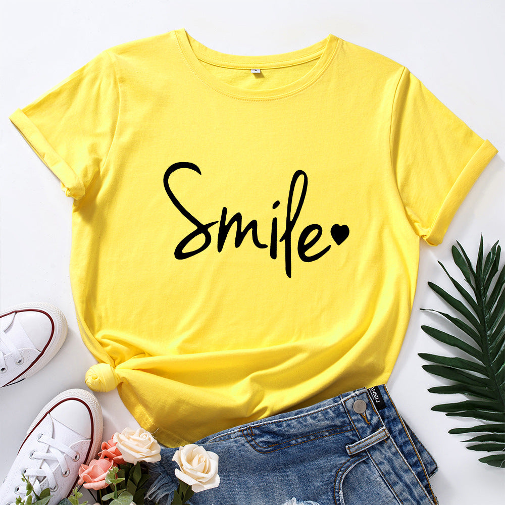 Loose Round Neck T-shirt Women
