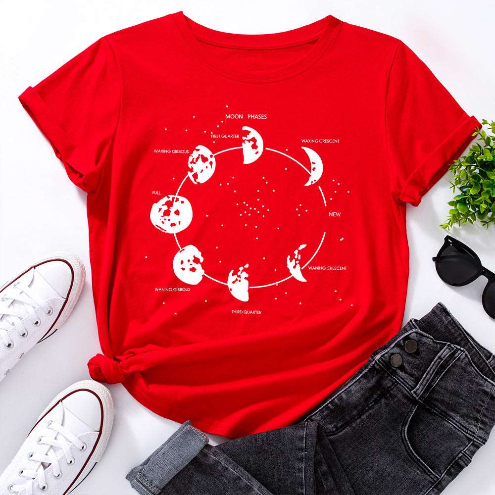 Cosmic Round Neck Short Sleeve T-Shirt Women