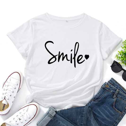 Loose Round Neck T-shirt Women