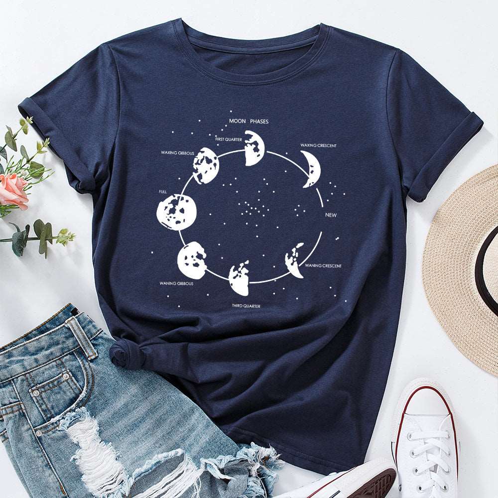 Cosmic Round Neck Short Sleeve T-Shirt Women