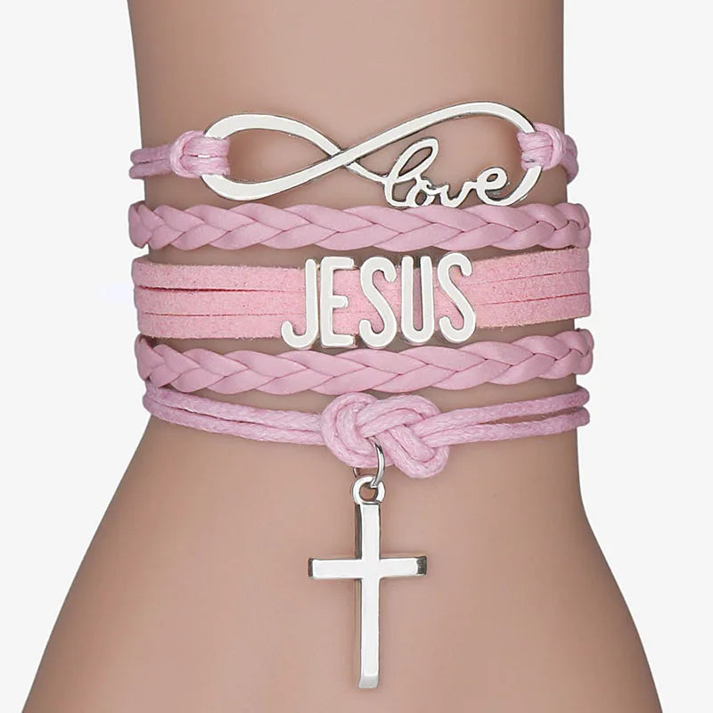 Jesus Loves Me Leather Bracelet