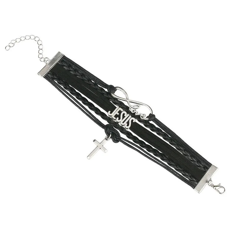 Jesus Loves Me Leather Bracelet