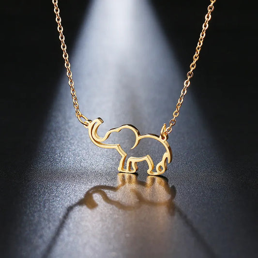 Stainless Steel Necklace Origami Elephant Pendant Necklaces