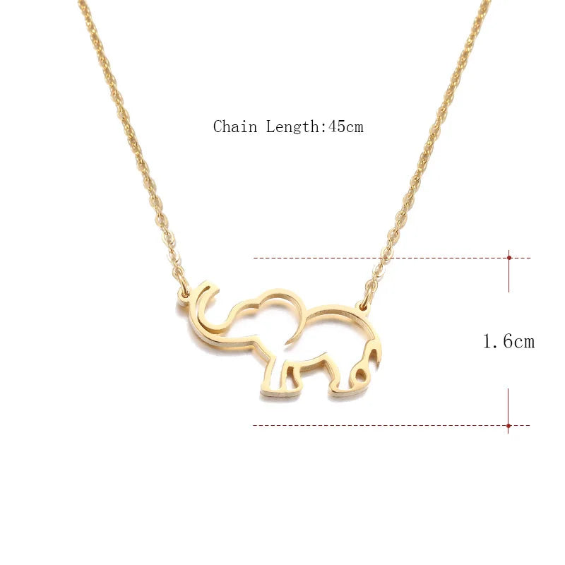 Stainless Steel Necklace Origami Elephant Pendant Necklaces