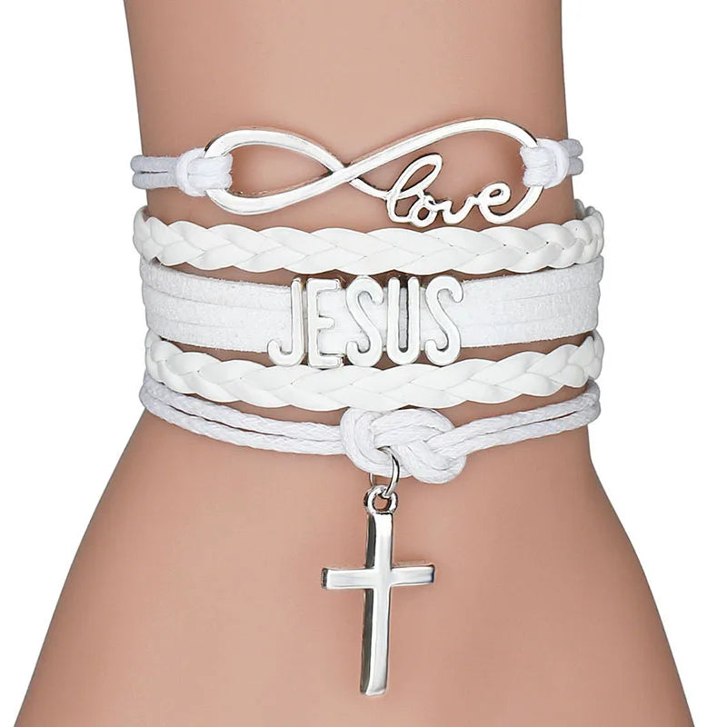 Jesus Loves Me Leather Bracelet