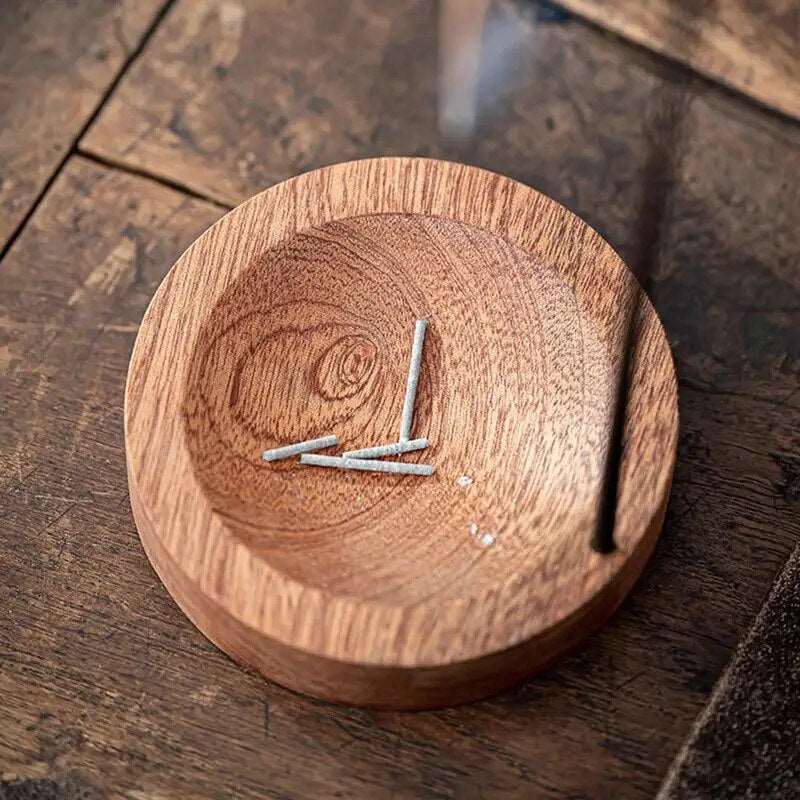 Incense Holder Upside Down Wood With Iron Sticks Burner Stand