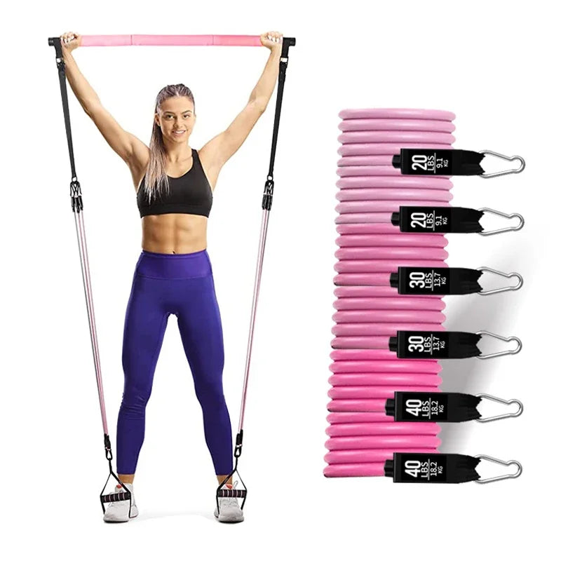 Pilates Bar Kit with Resistance Bands Set