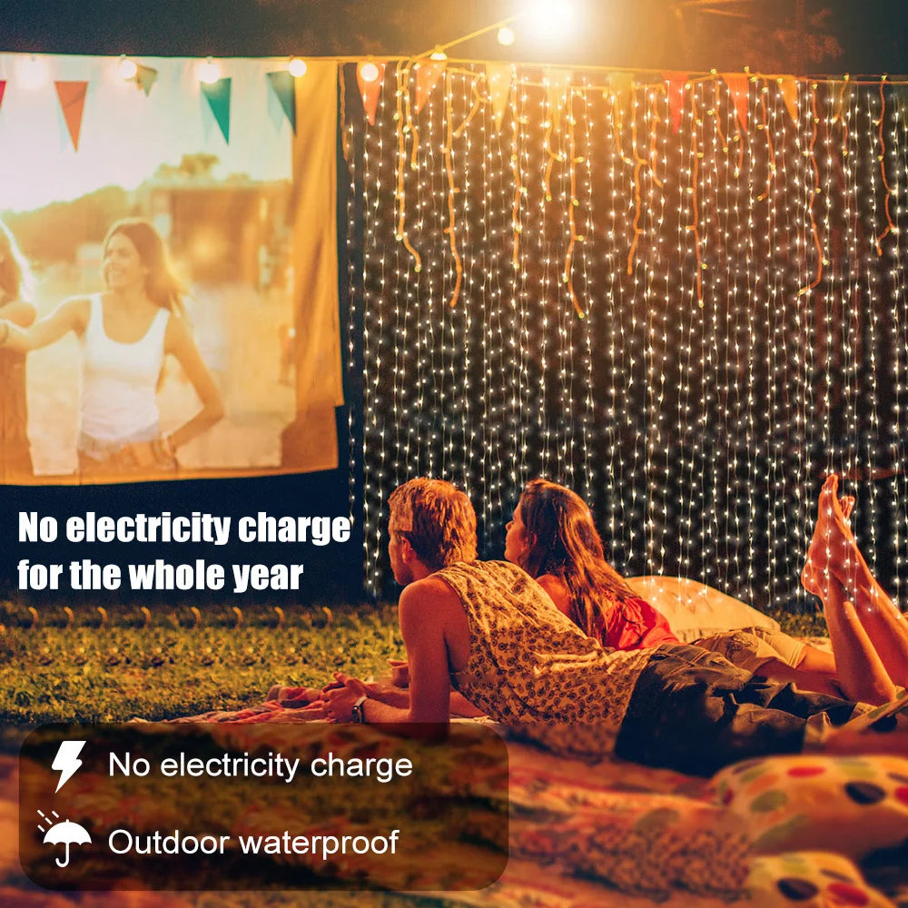 Solar Curtain Light LED Outdoor Waterproof Garland