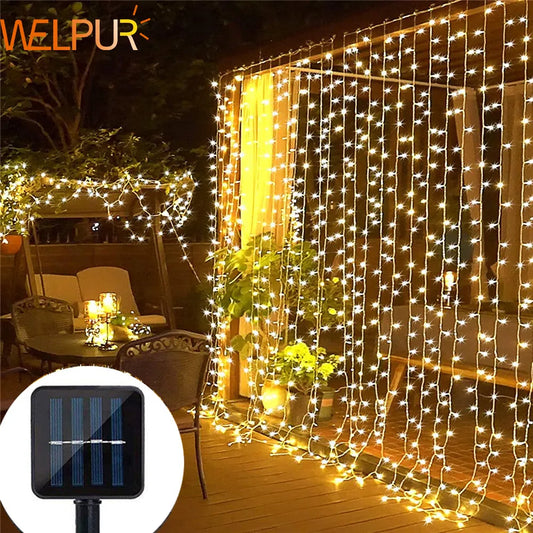 Solar Curtain Light LED Outdoor Waterproof Garland