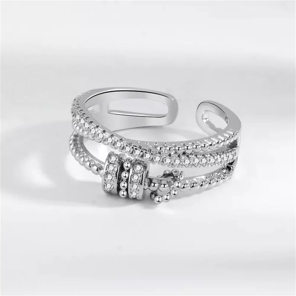 Zircon Beads Cross Fidget Ring