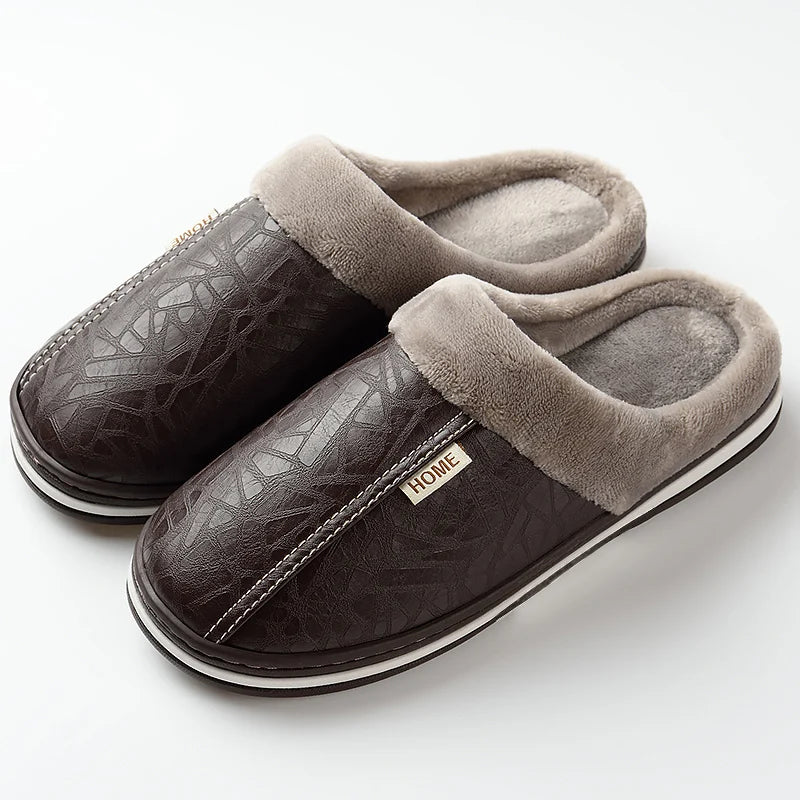 Men's slippers leather Home slippers