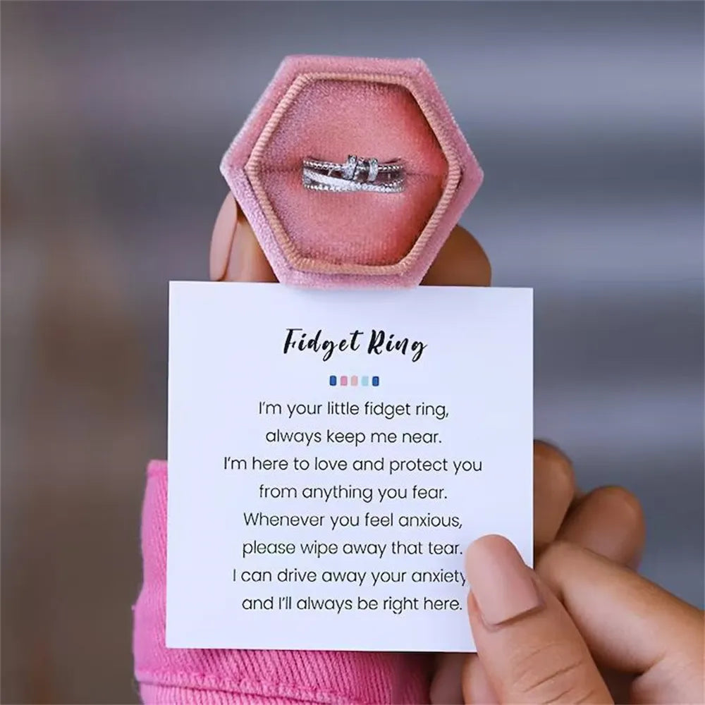 Zircon Beads Cross Fidget Ring