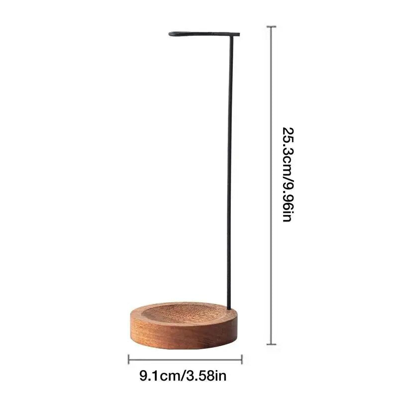 Incense Holder Upside Down Wood With Iron Sticks Burner Stand