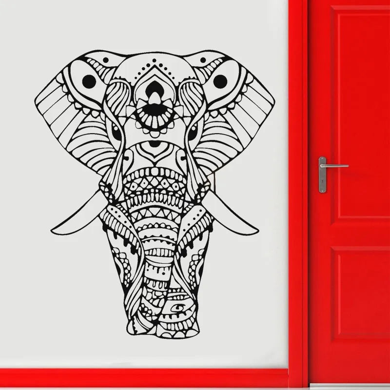 Mandala Yoga Elephant Wall Vinyl Sticker