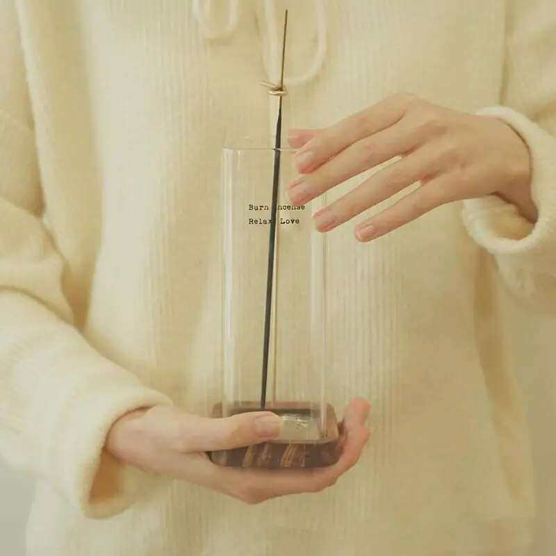 Insence-Stick Holder Dustproof Modern Incense Stick Burner Glass