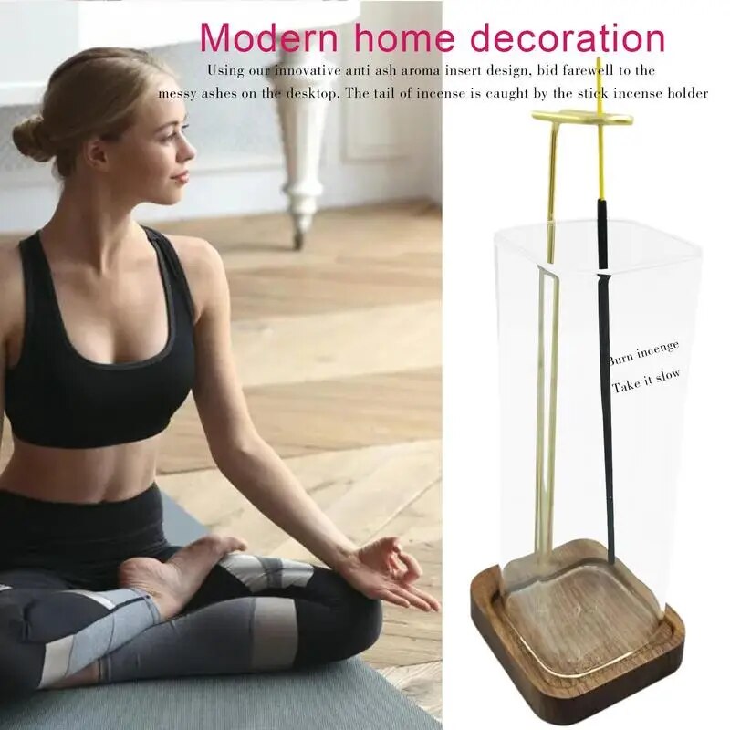 Insence-Stick Holder Dustproof Modern Incense Stick Burner Glass