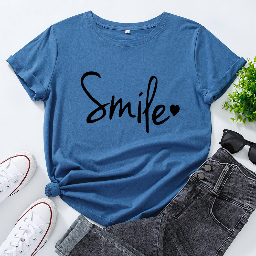 Loose Round Neck T-shirt Women