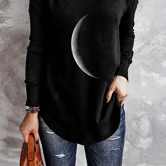 Moon Print Long-sleeved shirt