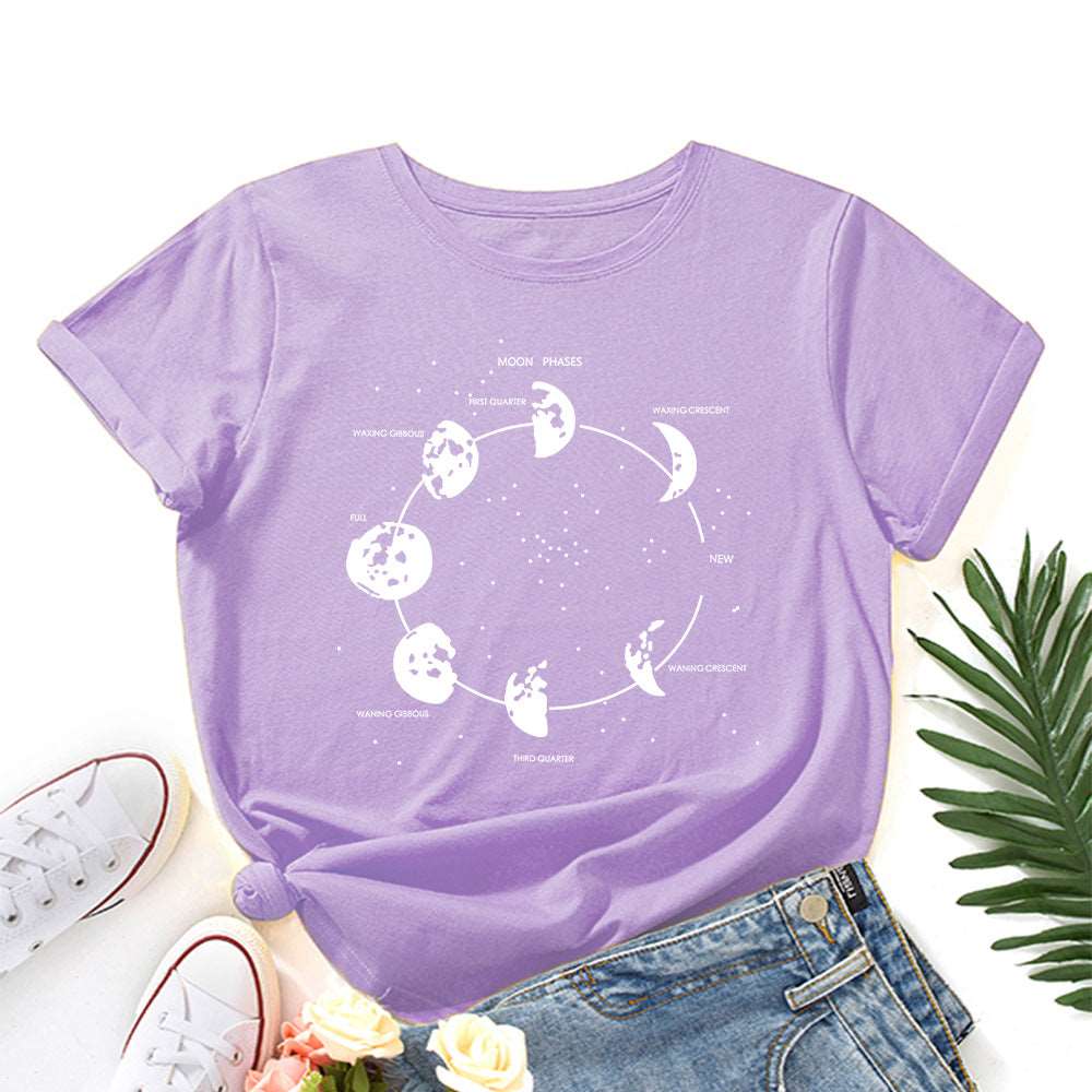 Cosmic Round Neck Short Sleeve T-Shirt Women