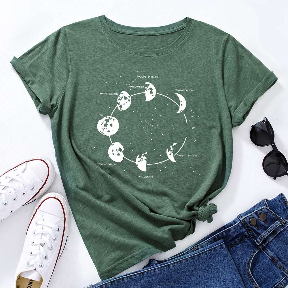 Cosmic Round Neck Short Sleeve T-Shirt Women