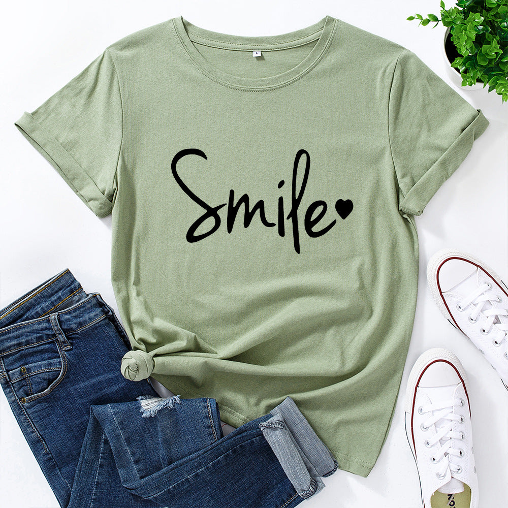 Loose Round Neck T-shirt Women