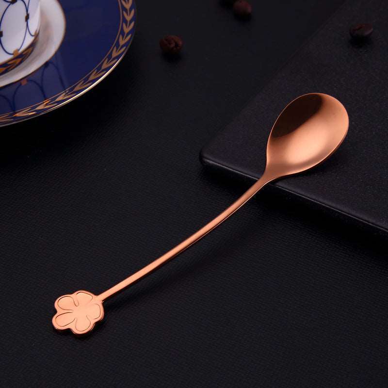 304 Stainless Steel Spoon Gold Plated Dessert Spoon Coffee Stir Spoon Stainless Steel Ice Bar Spoon