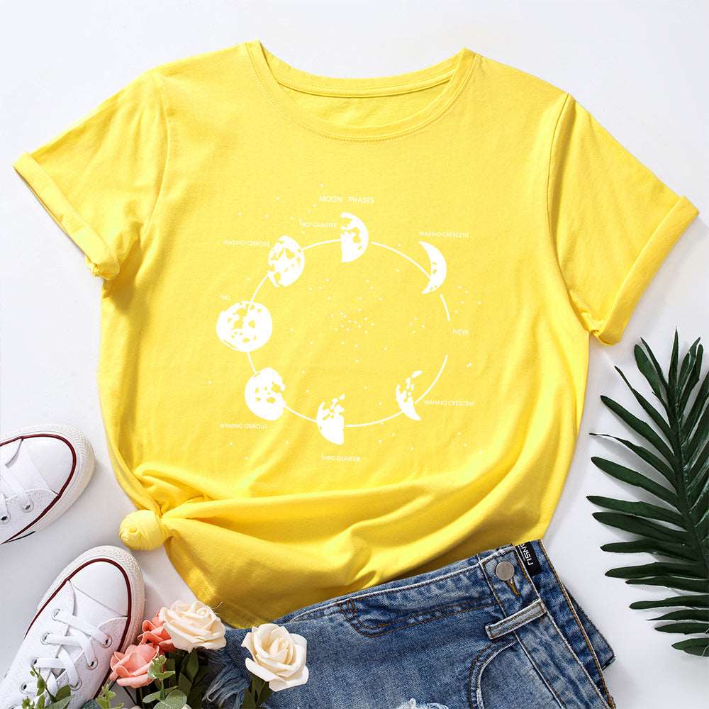 Cosmic Round Neck Short Sleeve T-Shirt Women