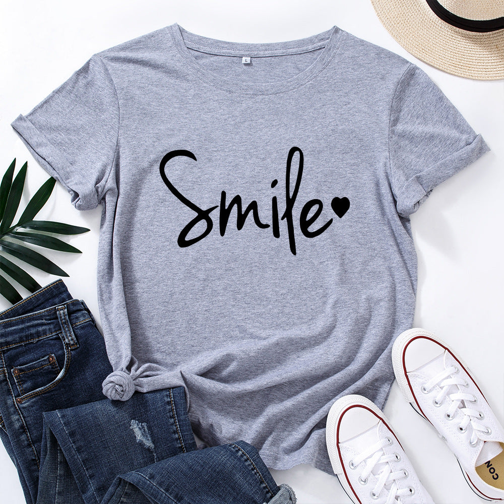 Loose Round Neck T-shirt Women